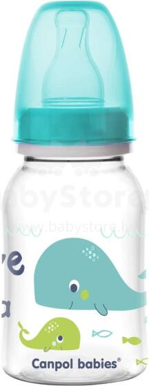 Canpol Babies Love and Sea Art.59/300 Plastmasas pudelīte BPA Free, ar silikona knupīti ,120 ml
