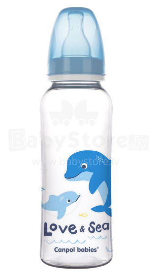 „Canpol Babies Love and Sea Art“ 59/400 plastikinis butelis be BPA, su silikoniniu čiulptuku, 250 ml