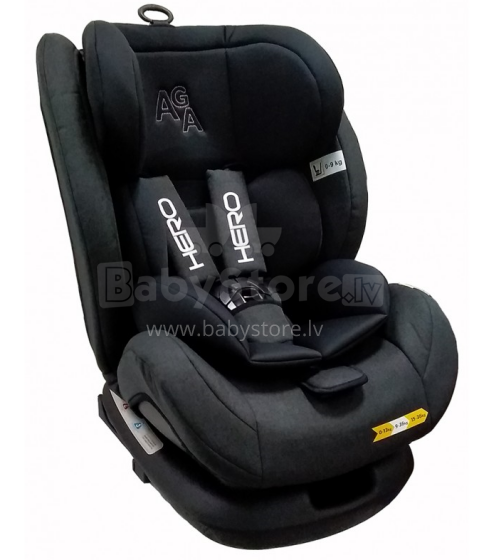 Aga Design Hero Isofix  Art.118658 Black Bērnu autosēdeklis (0-36 kg)