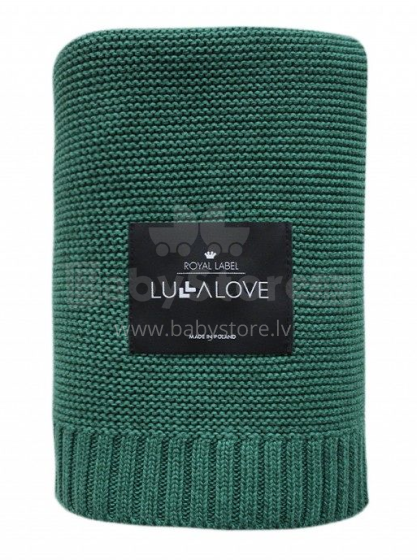 Lullalove Bamboo Blanket Art.118754 Bottle Green   Детское хлопковое одеяло/плед 100x80cм