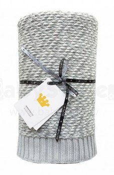 Lullalove Cozy Blanket Art.118771 Grey  Детское хлопковое одеяло/плед 100x90cм