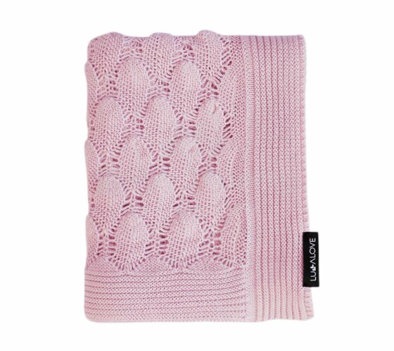 Lullalove Boho Blanket Art.118785 Powder Pink    Детское хлопковое одеяло/плед 100x80cм