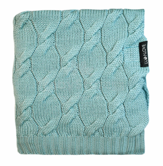 Lullalove Merino Blanket Art.118791 Sage    Детское одеяло из 100% мерино шерсти 100x80cм