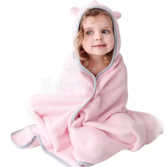 Lullalove Baby Towel  Art.118892 Pink Bērnu dvielis ar kapuci (130x65 cm)