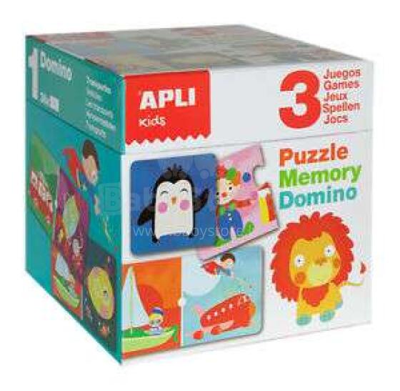 Apli Kids 3 in 1  Art.13940  Domino,Puzzle,Memory