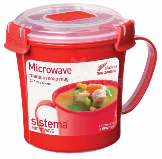 Sistema Mikrobangų krosnelės sriubos puodelis 1107 straipsnis. Konteineris maistui laikyti