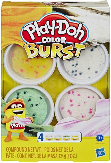 Hasbro PlayDoh  Color Burst Art.E6966  Набор массы для лепки
