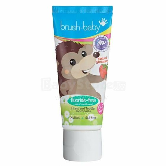 Brush Baby Toothpaste Art.BRB030	 Zobu pasta bez fluorīda, zemeņu (0-2 gadi) 50ml