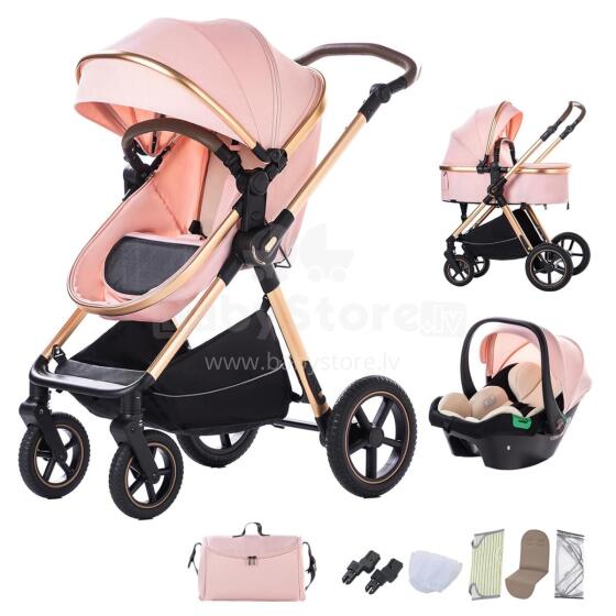 Kidsworld Bebby 3 in 1 Art.D-2 Pink Universal 3-in-1 stroller