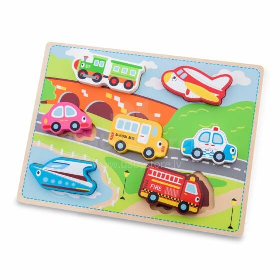 New Classic Toys Transport Puzzle Art.10520  Деревянный пазл Транспорт