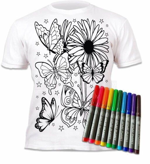 Marškinėliai „Splat Planet“ drugeliai Prekės kodas SP70297 Vaikiški marškinėliai su flomasteriais