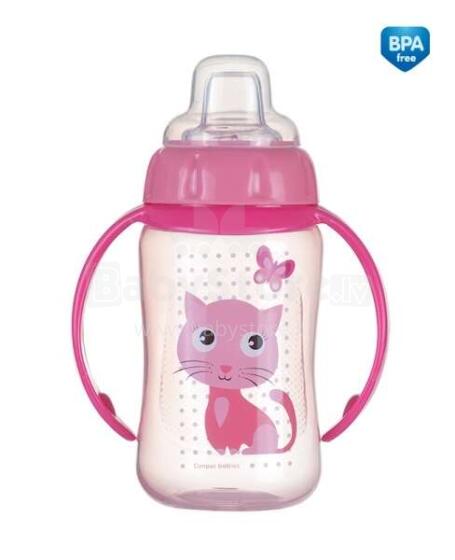 CANPOL BABIES CUTE ANIMALS Art.56/512 Pink training cup with silicone tip 6m+