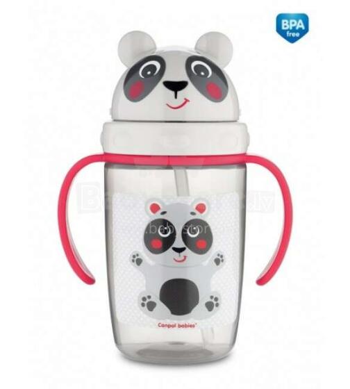 Mācību krūze HELLO LITTLE ar caurulīti 400 ml Canpol 56/500 beige