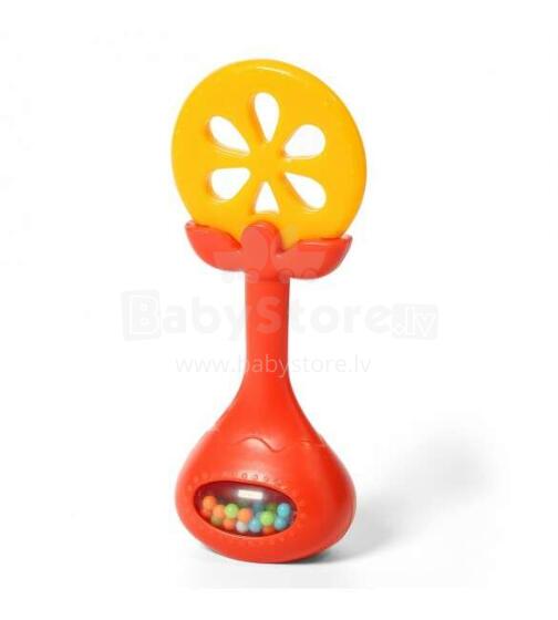 Zobu riņķis ar grabuli JUICY ORANGE BabyOno 499/01