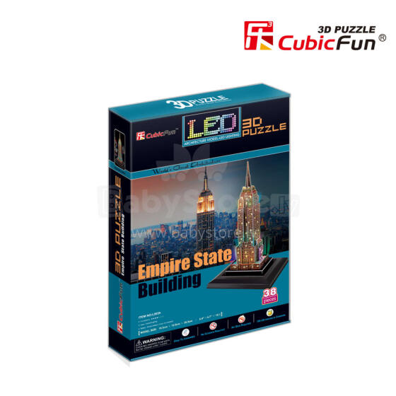 CubicFun LED 3D puzle Ņujorkas debesskrāpis "Empire State Building"