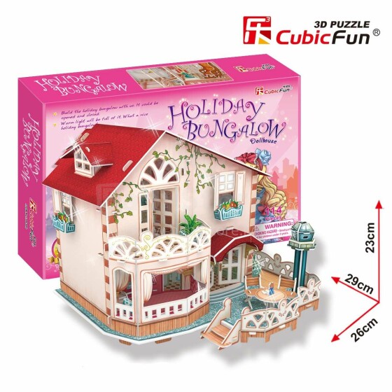 CubicFun 3D Leļļu māja Holiday Bungalow