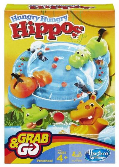 Hasbro Spēle HUNGRY HIPPO, ceļojumu formāts