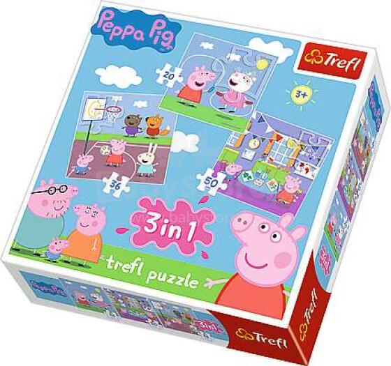 TREFL Pužļu komplekts Peppa Pig, 3 gb.