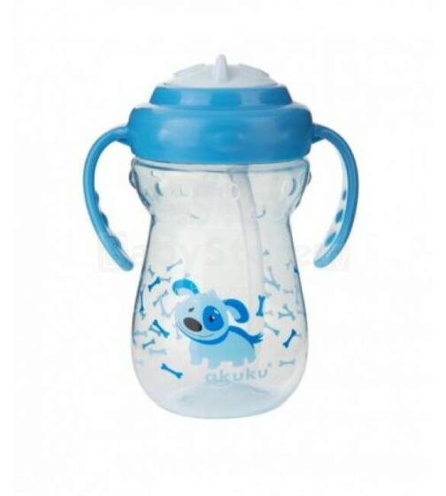 Bidons ar salmiņu 360 ml AKUKU A0436 blue