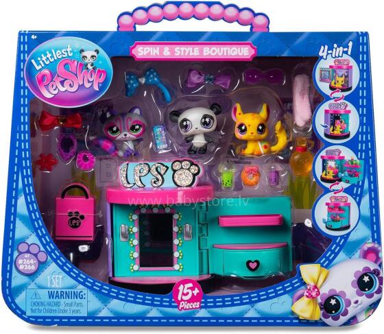 Littlest Pet Shop Sweet And Stylish Set – 3 Pet Figures, 15 Accessories & Roblox Code Art. BF00722