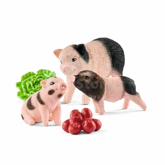 SCHLEICH FARM WORLD Miniatiūrinė kiaulė su paršeliu
