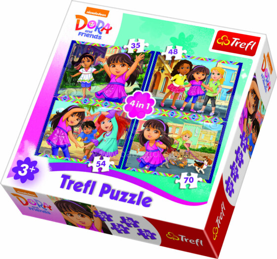 „TREFL Puzzle“ rinkinys „4 in 1“ Dora