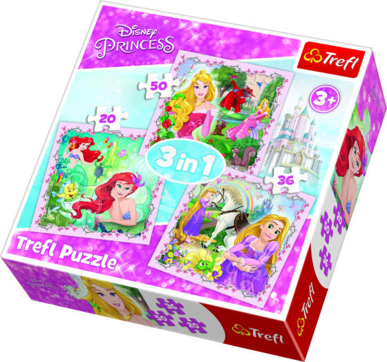 TREFL Pužļu komplekts "3 in 1" Princeses