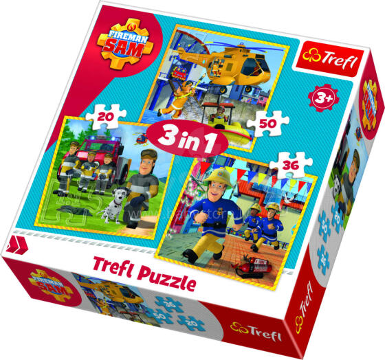 TREFL Pužļu komplekts "3 in 1" Ugunsdzēsējs Sems