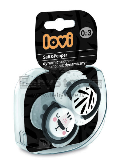 LOVI silicone dynamic soother Salt&Pepper 0-3m, 2 pcs, 22/877