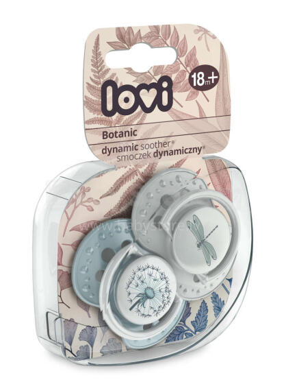 LOVI silicone dynamic soother Botanic 18m+, boy 2 pcs, 22/875boy