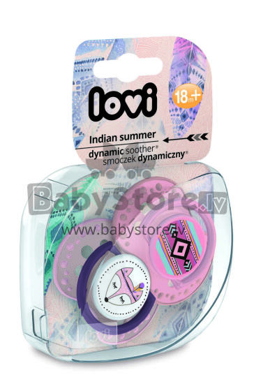 LOVI silicone dynamic soother Indian Summer 18m+, girl 2 pcs, 22/876girl