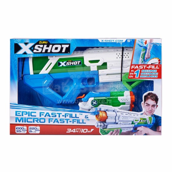 „X-SHOT“ vandens šautuvų rinkinys „Epic Fast-Fill“ yra „Micro Fast-Fill“, 56222