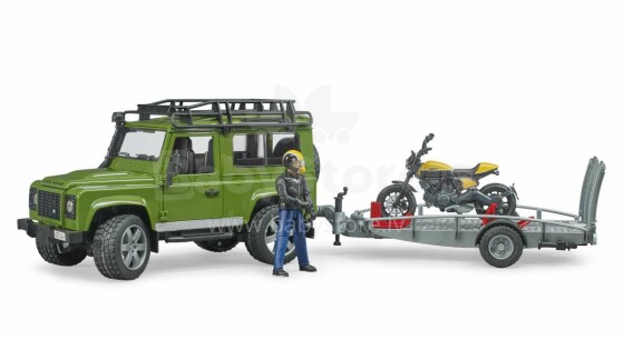 „BRUDER Land Rover Defender“ priekaba su „Scrambler Ducati Full Throttle“, 02589
