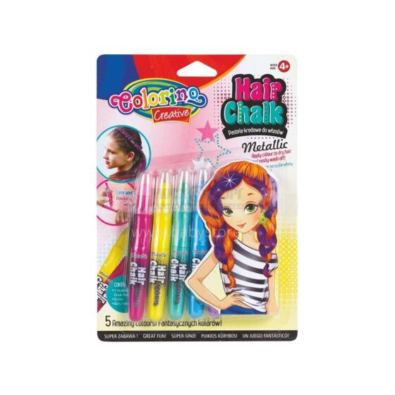 COLORINO CREATIVE Krīts matu krāsošanai 5 metāliskas krāsas, 68680PTR