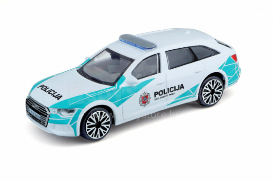 BBURAGO 1:43 automašīnas modelis Audi A6 Avant Lietuvas policija, 18-30415