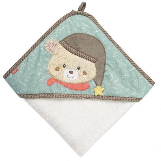 Fehn Hooded bath towel 80x80 cm, Bear