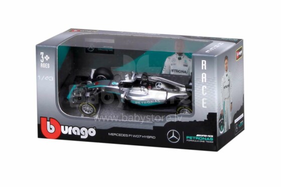 BBURAGO automašīna 1/43 Racing 2016 Mercedes AMG Petronas W07 Hybrid, 18-38026