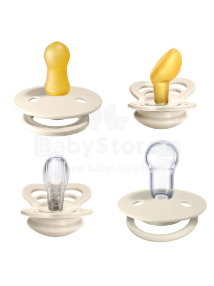 Bibs Try-It Art.131604 Ivory, Pacifier, 100% natural