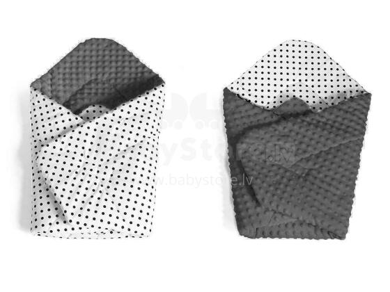 La bebe™ Swaddle Minky+Cotton Art.131676 Dark grey blanket