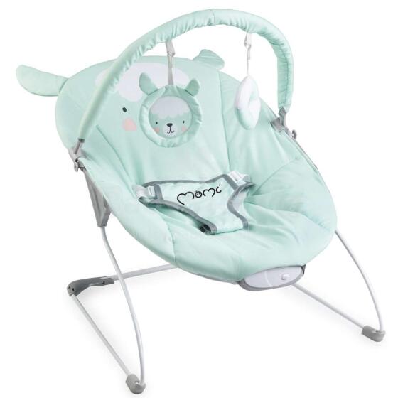 Momi Bouncer Glossy Lama Art.BULE00005  Стильный детский шезлонг с музыкой и вибрацией