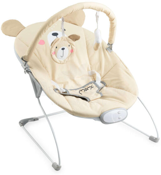 Momi Bouncer Glossy Bear Art.131975  Стильный детский шезлонг с музыкой и вибрацией