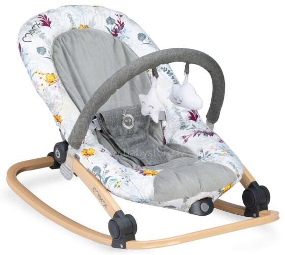 Momi Lumiwood Bouncer  Art.131977 Flower Стильный детский шезлонг