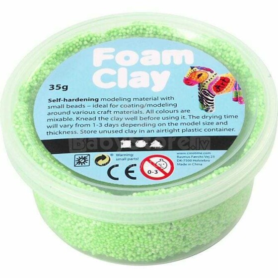 Foam Clay Art.78927 Green  шариковая масса для лепки,35gr.