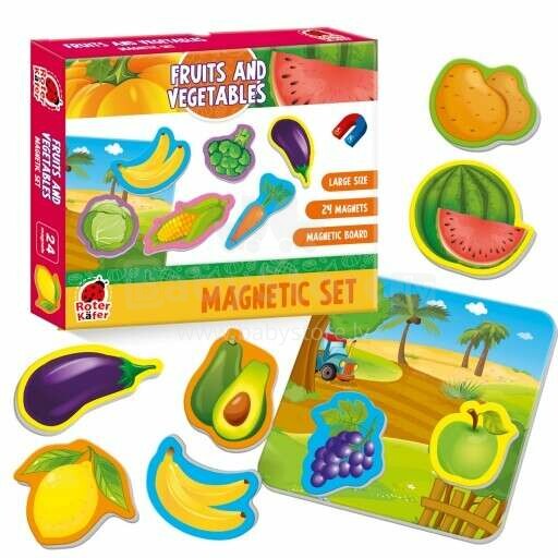 Roter Käfer  Magnetic Puzzle Fruits  Art.RK2090-06 Puzle ar magnētiem Augļi (Vladi Toys)