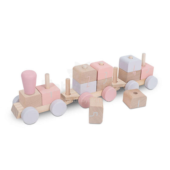 Jollein Wooden Train Art.117-001-66021 Pink