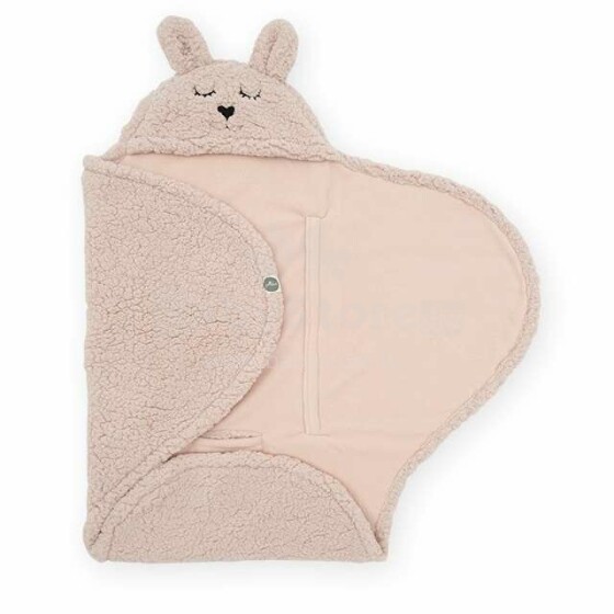 Jollein Wrap Blanket Bunny Art.032-566-66020 Pink  Ümbrikuketta fliis 100x105sm