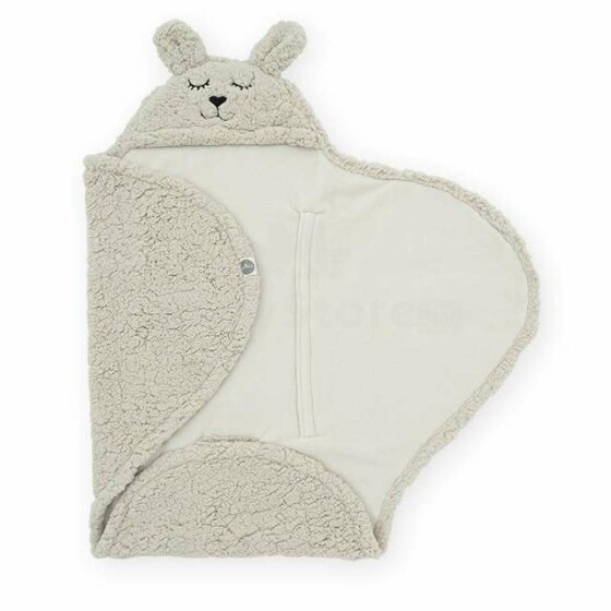Jollein Wrap Blanket Bunny Art.032-566-66019 Nougat Flīsa ietinamā sedziņa 100x105cm