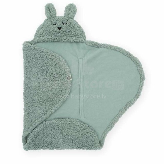Jollein Wrap Blanket Bunny Art.032-566-66018 Ash Green  Флисовый конверт-одеяло  100x105см