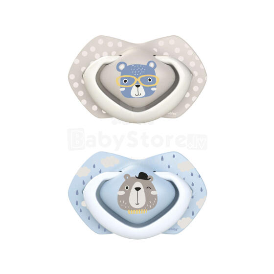 CANPOL BABIES silikona māneklītis, simetrisks BONJOUR PARIS, 18m+, 2 gab, 22/649_blu