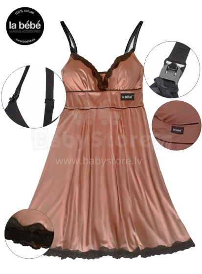 La Bebe™ Nursing Cotton Mia Art.133505 Toffee Nursing Night dress